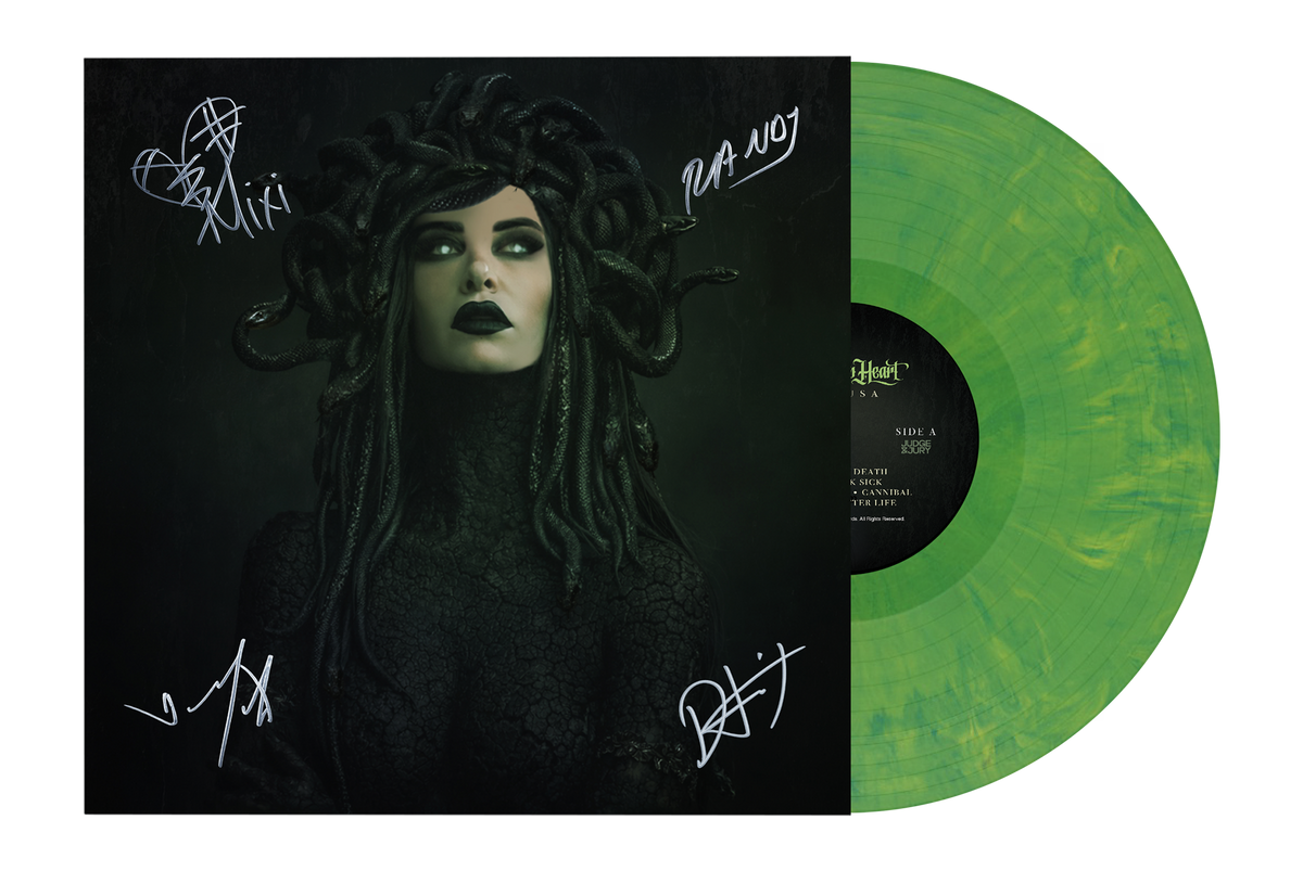 Stitched Up Heart MEDUSA signed album jacket with green vinyl